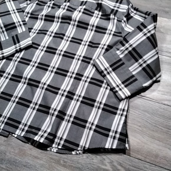 Westbound Woman 24W Blouse Wide Half Sleeve Black White - Picture 8 of 9